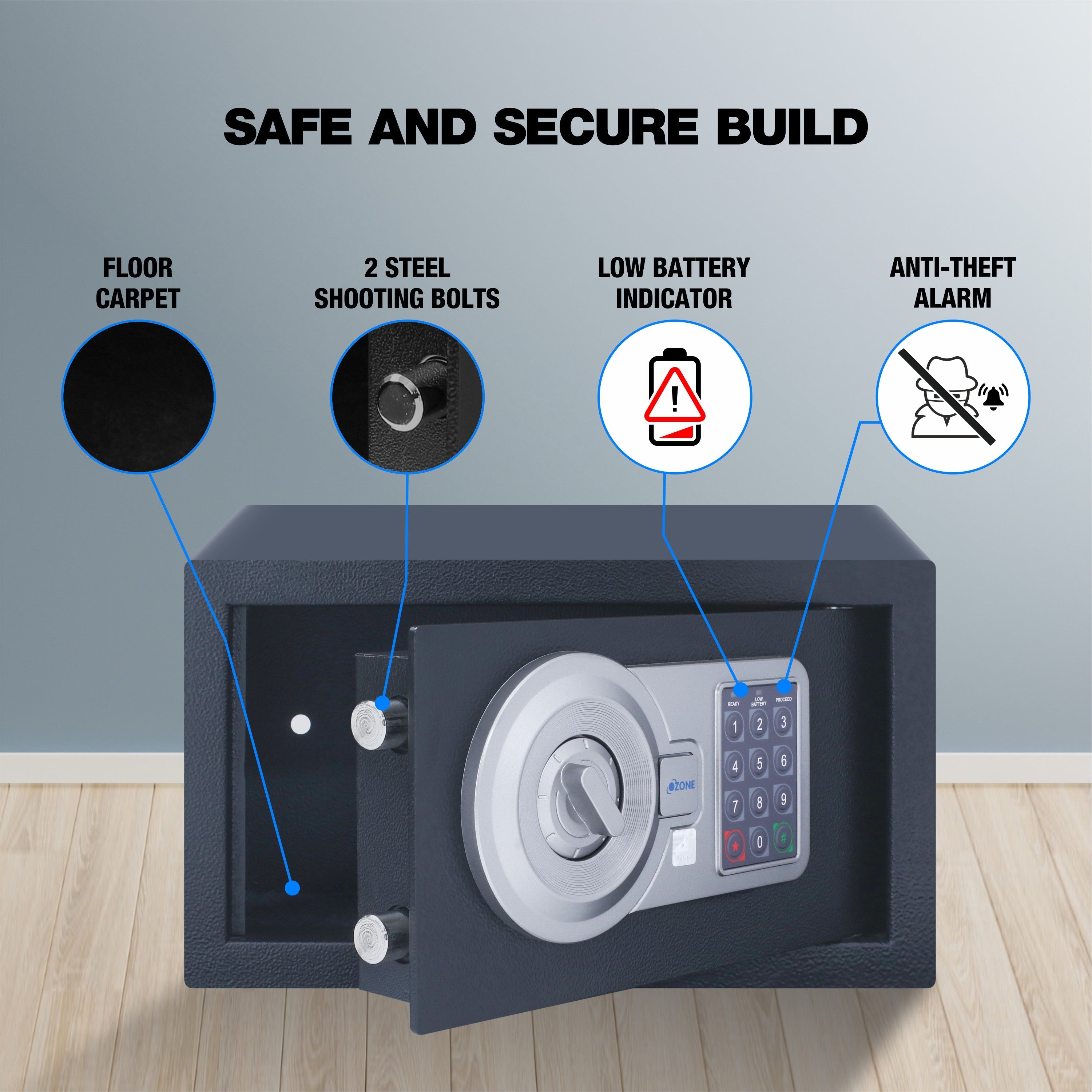 Ozone 9.2 Litres Digital Safe Locker