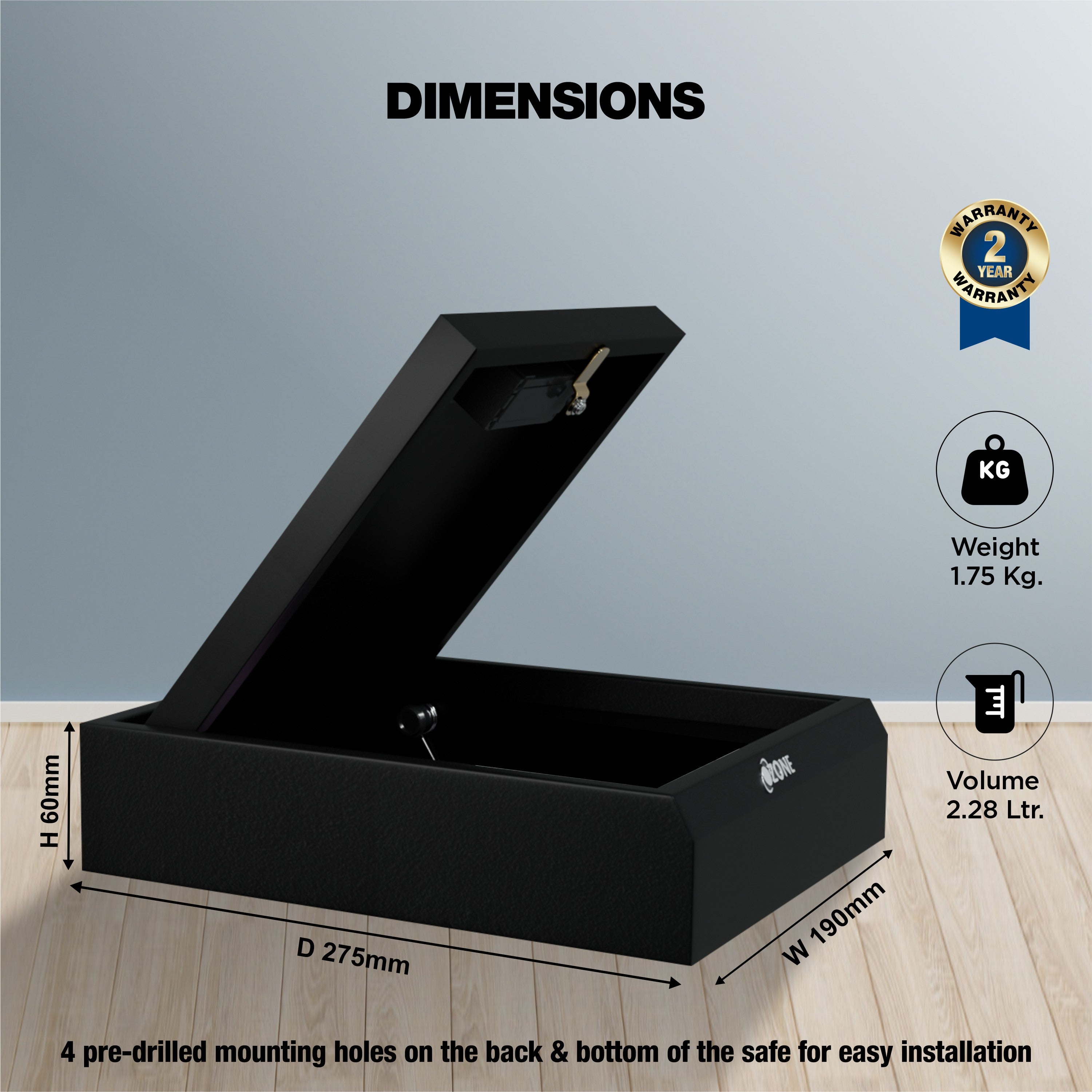 Ozone 2.28 Litres Digital Safe Locker