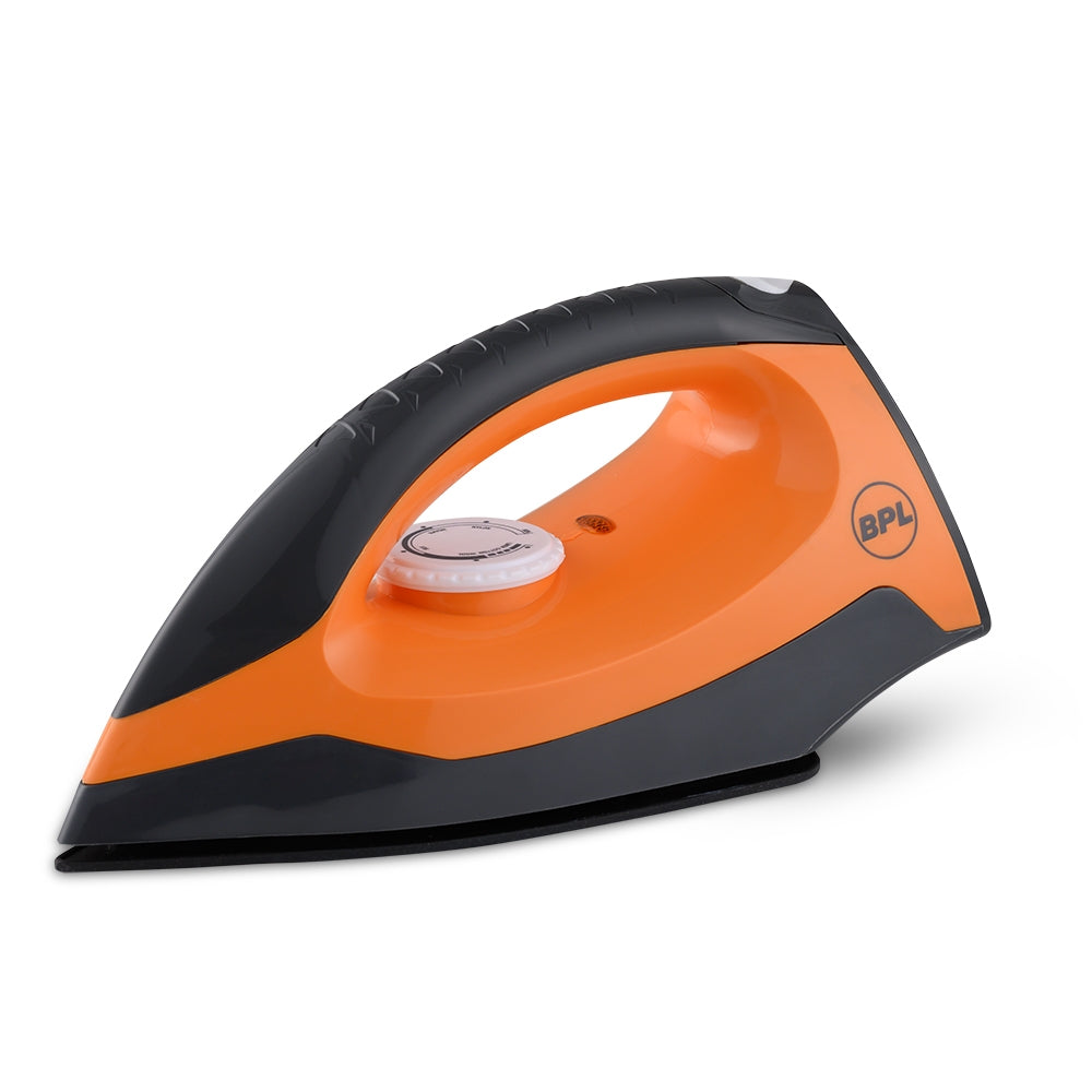BPL BDIP10911 Dry Iron – 1000W, Orange & Grey, Non-Stick Plate
