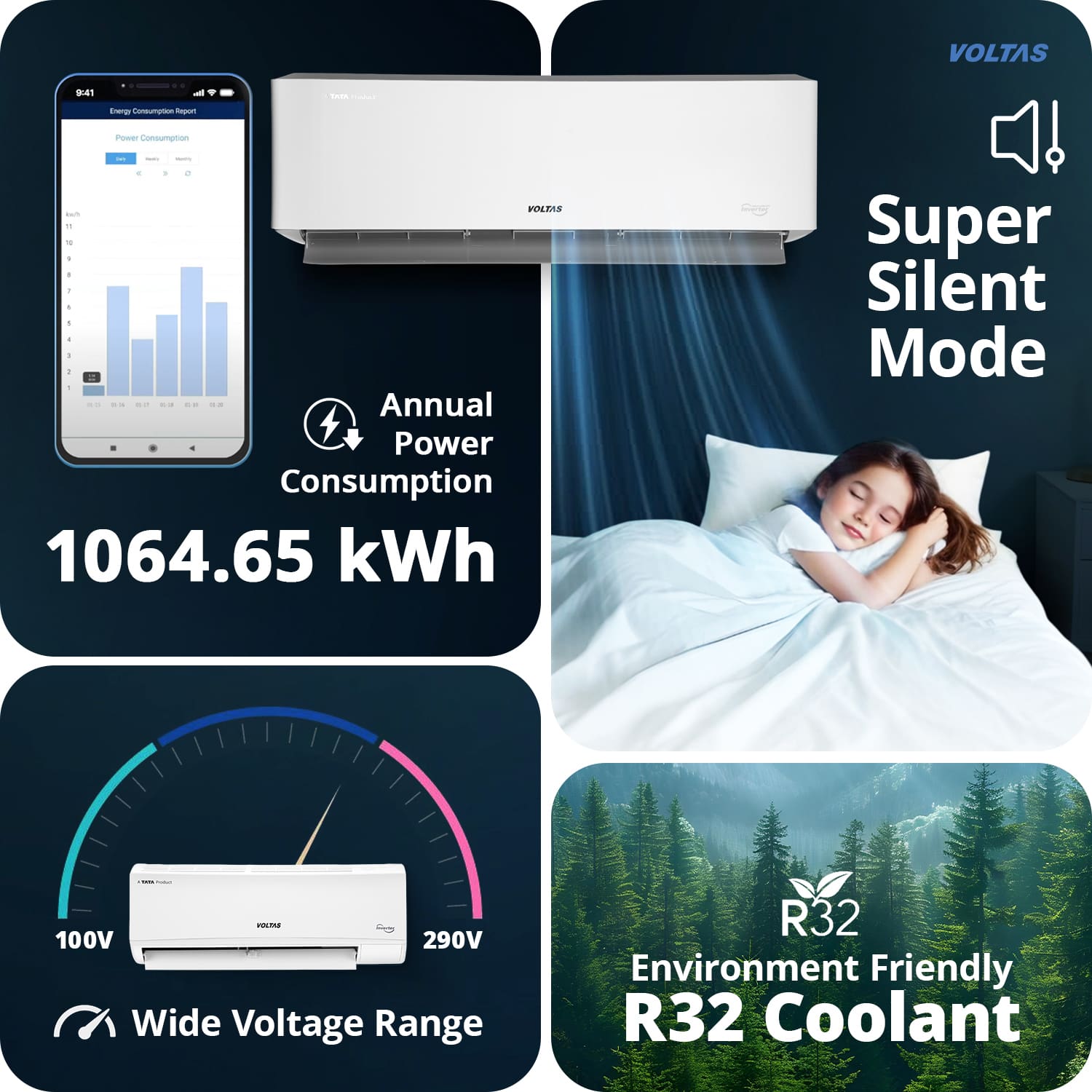 #Voltas 1.5 Ton 3 Star Inverter Split AC Venus Luxe