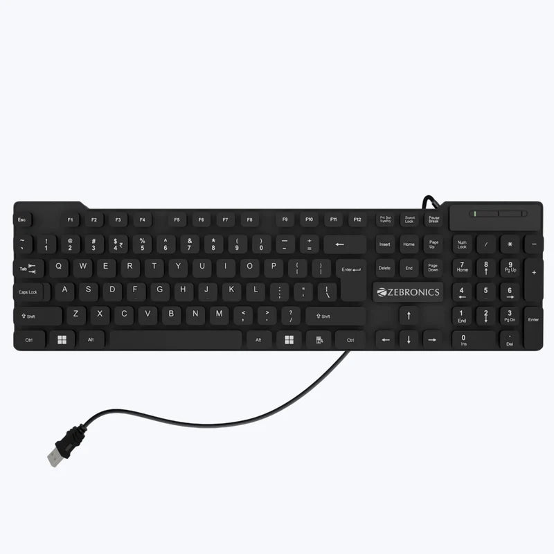 Zebronics K03 USB keyboard UV coated keys and plug and play connectivity