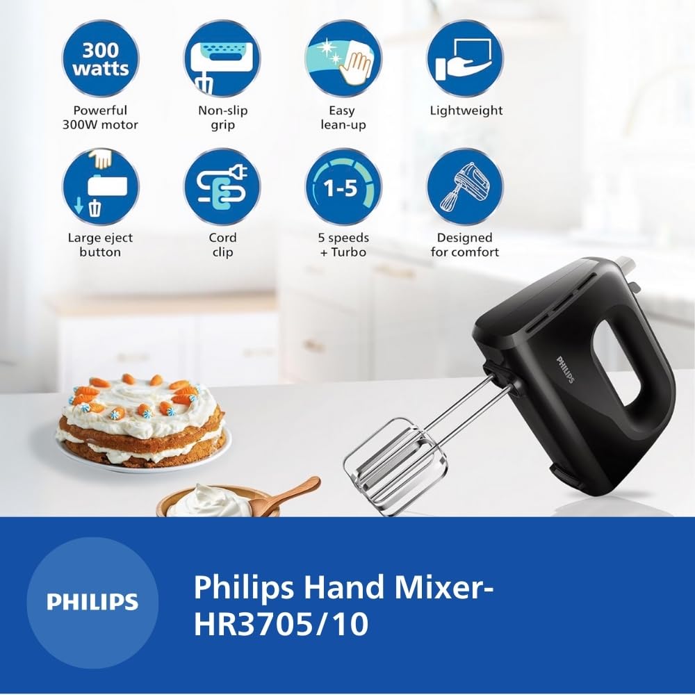 Philips Hand Mixer HR3705/10 300W 5 Speed