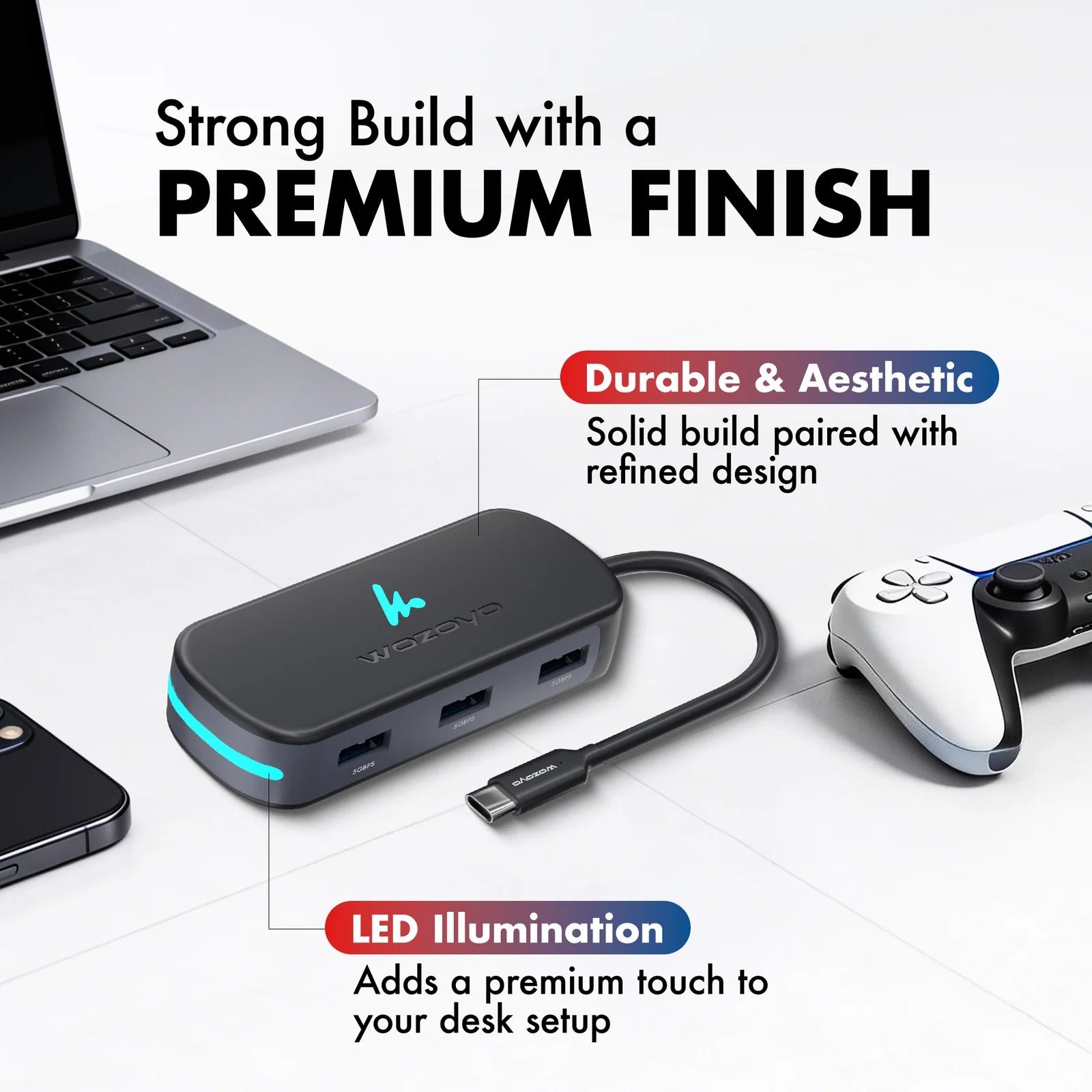 WOZOYO 6-in-1 USB Type-C Docking Station