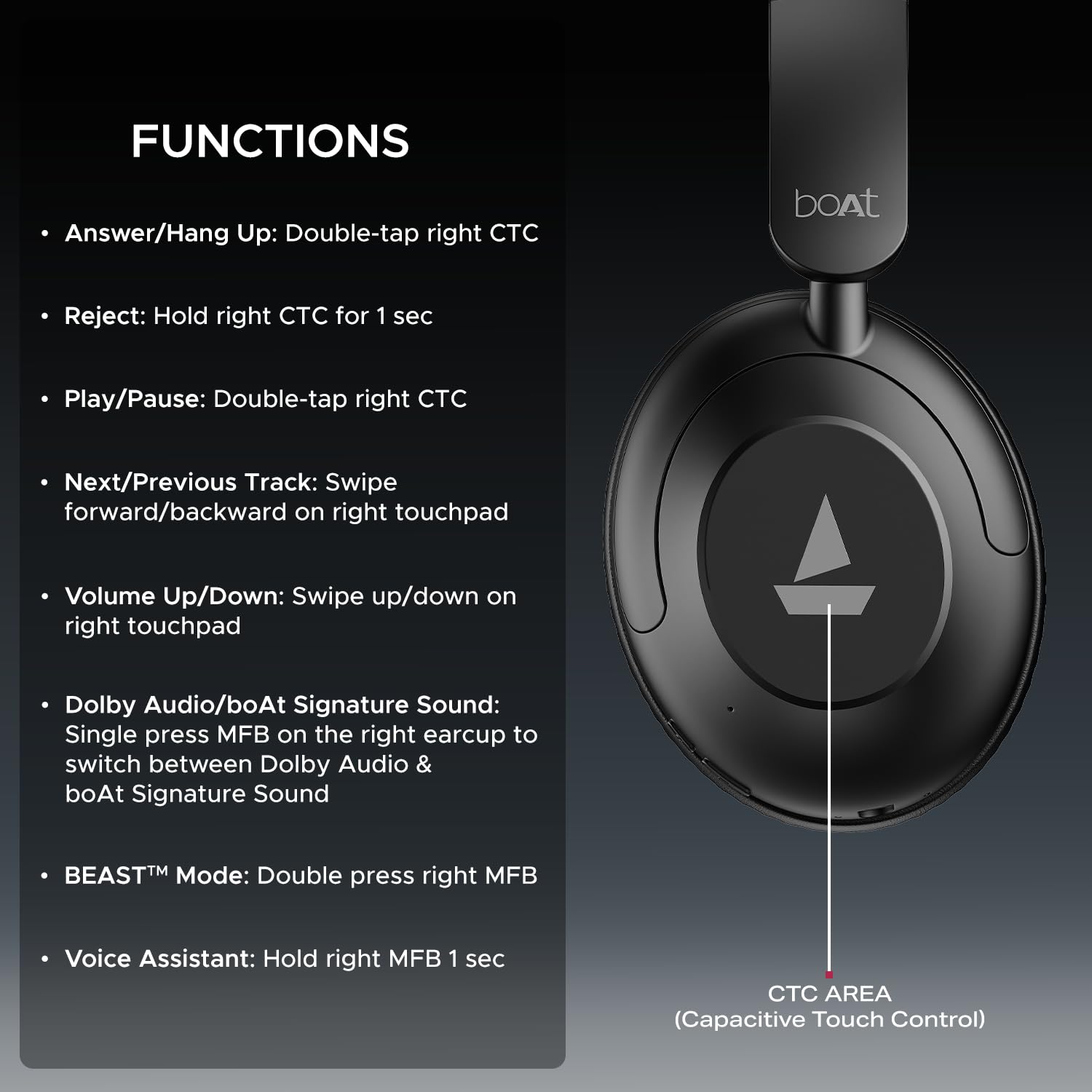 COSMIC BLACK boAt Rockerz 650 Pro