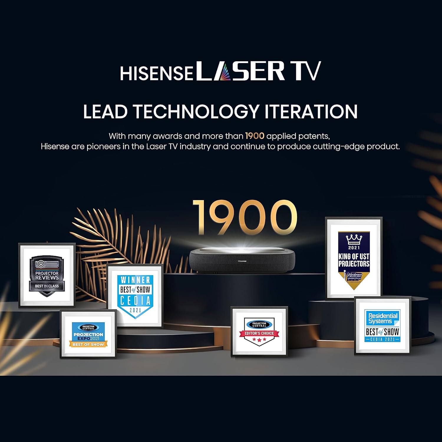 Hisense 305 cm (120 inches) Trichrom ALR Screen Series 4K Ultra HD Smart Laser TV 120L9HE (Black) With 2 Year Warranty