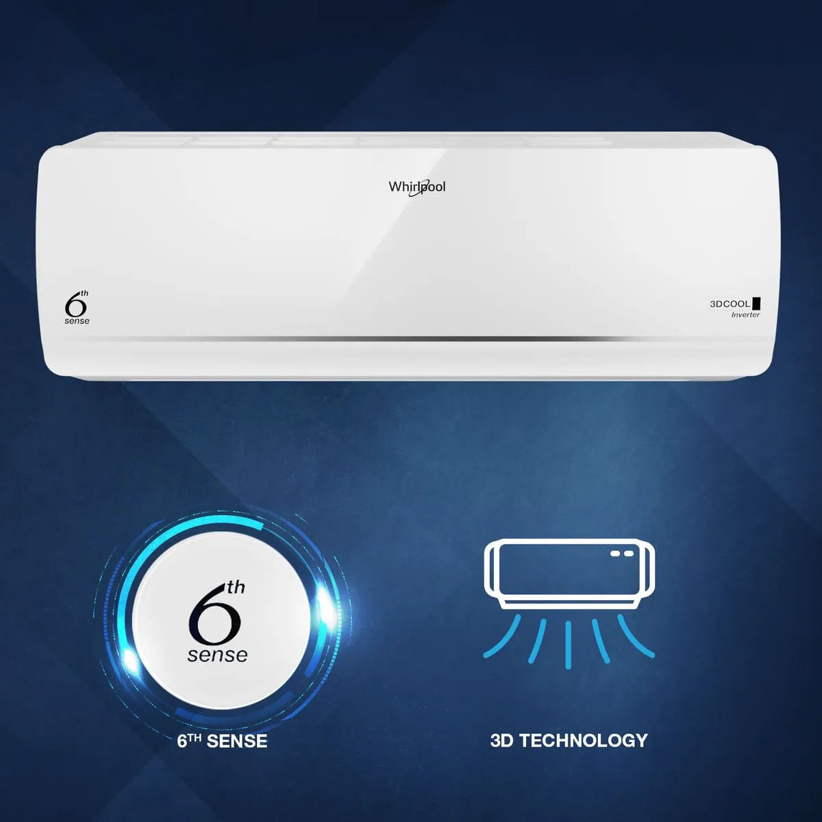 Whirlpool 3DCool Pro 1.5T 3 Star Inverter Split Air Conditioner - 2025 Model(41486/42458)