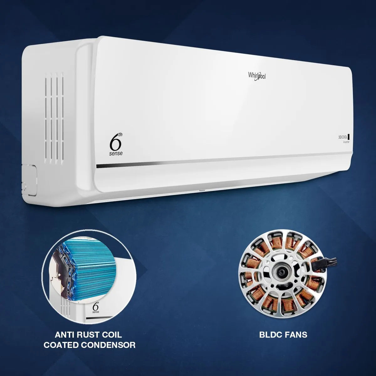 Whirlpool 3DCool Pro 1.5T 3 Star Inverter Split Air Conditioner - 2025 Model(41486/42458)