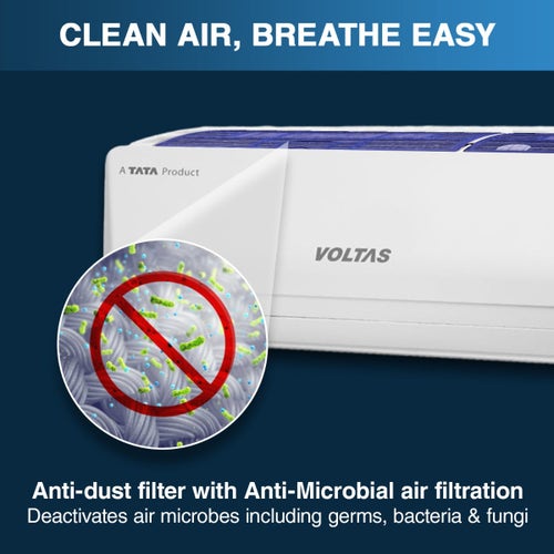 #Voltas 1.5 Ton 5 Star Inverter Split AC Vertis Emerald