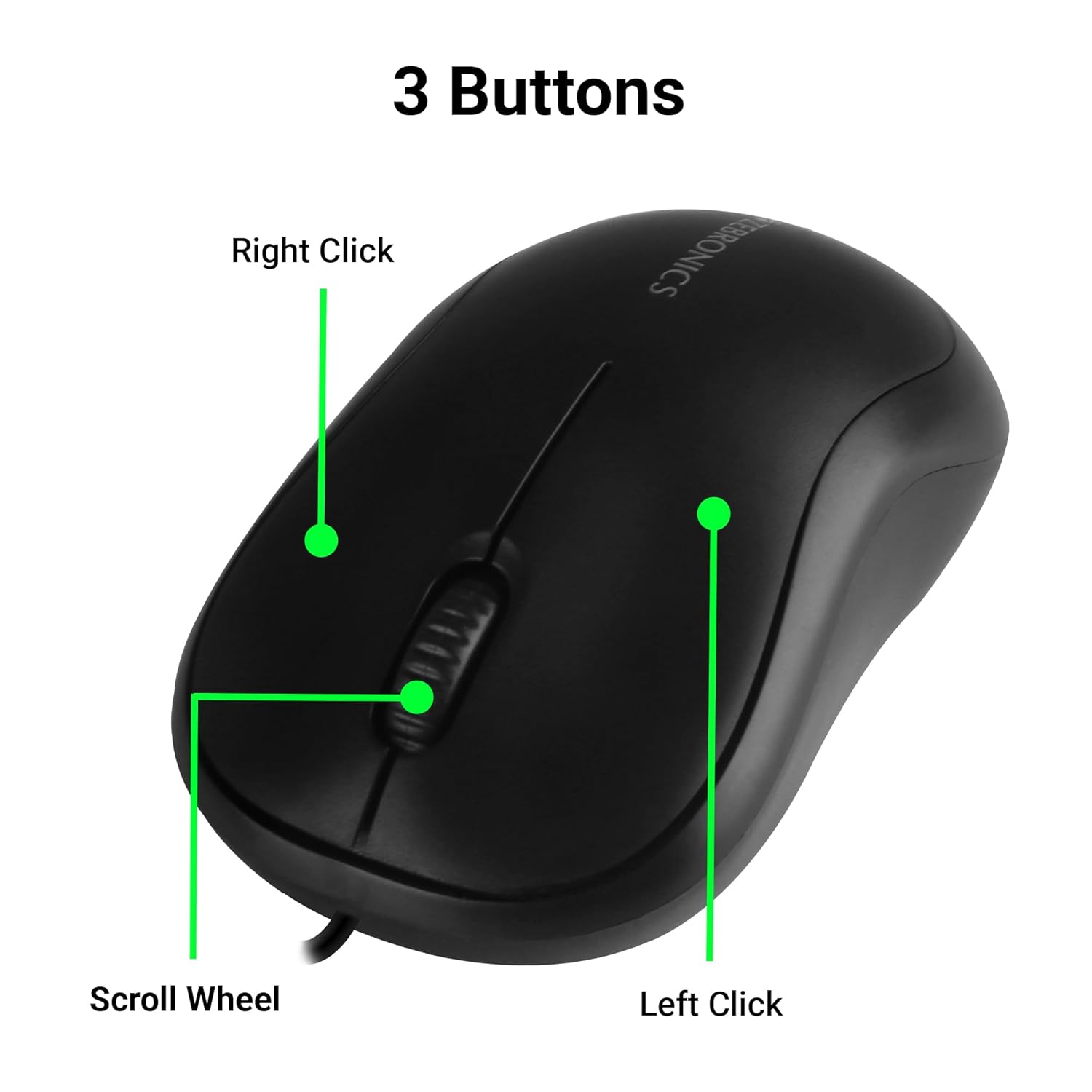 Zebronics Zeb-Comfort Wired USB Optical Mouse