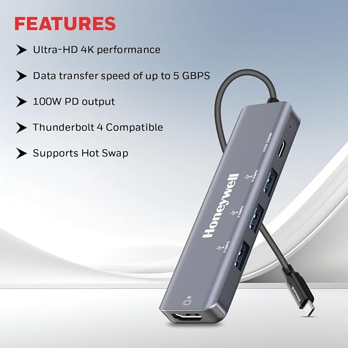 HC000023/LAP/CDK Honeywell 5-in-1 Type-C Docking Station