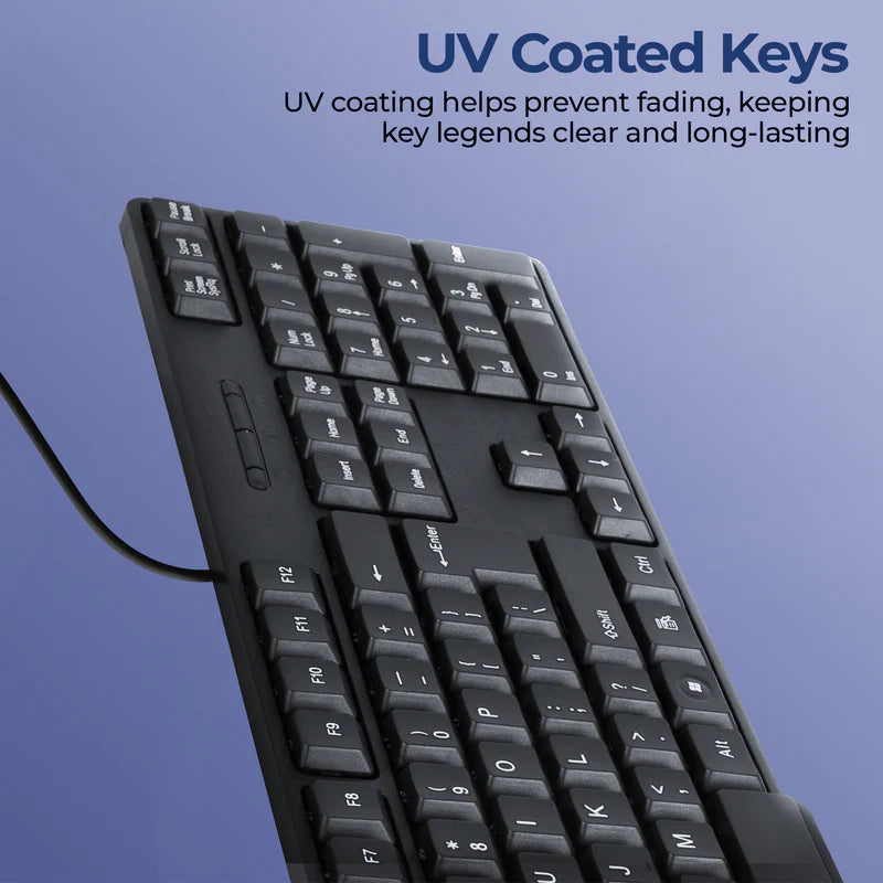 Zebronics K65 USB keyboard with UV coated keys and retractable stand