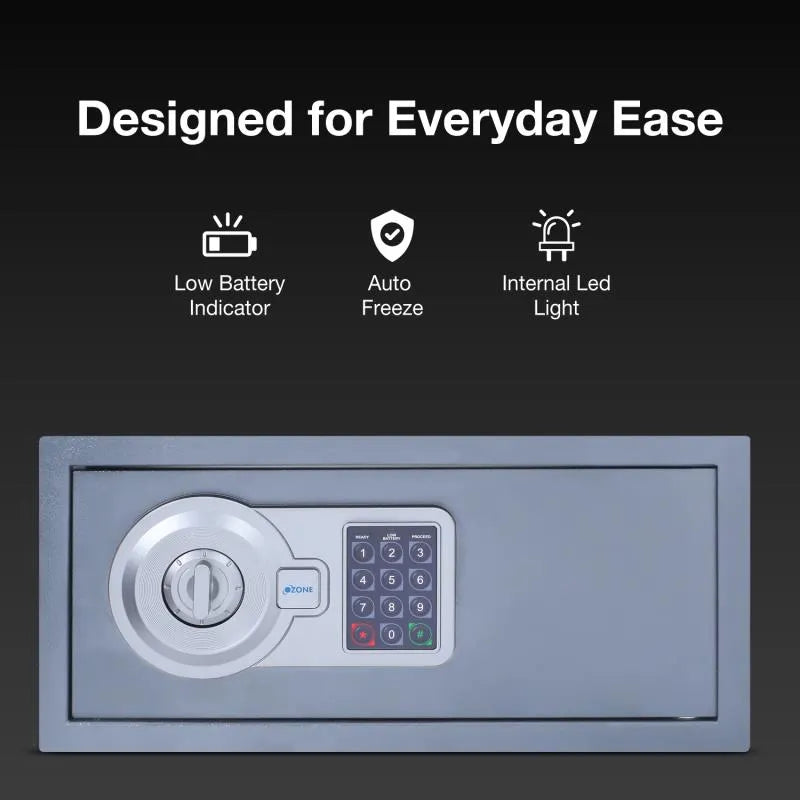 Grey Ozone 26.4 Litres Digital Safe Locker