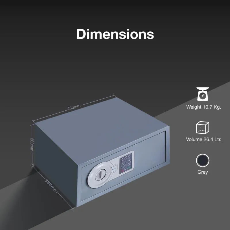 Grey Ozone 26.4 Litres Digital Safe Locker