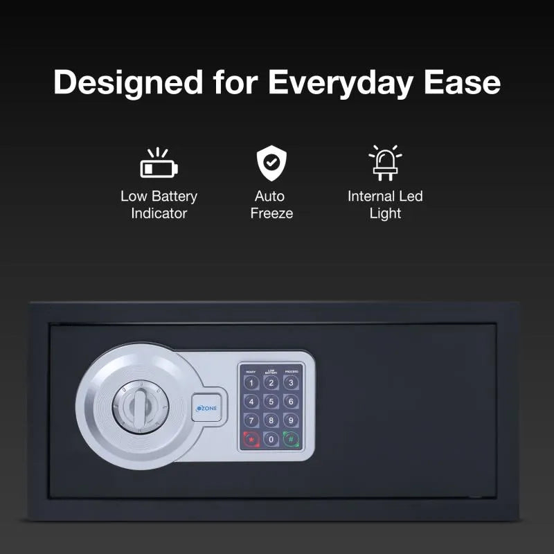 Black Ozone 26.4 Litres Digital Safe Locker