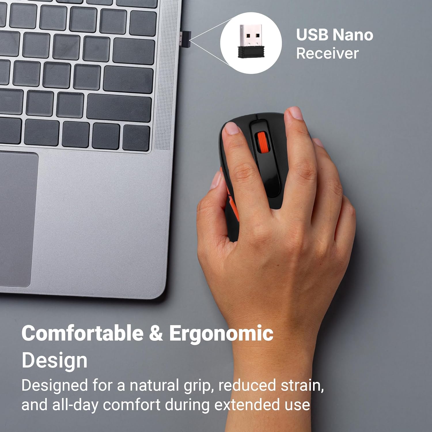ebronics Zeb-Curve Wireless Optical Mouse with Nano Receiver