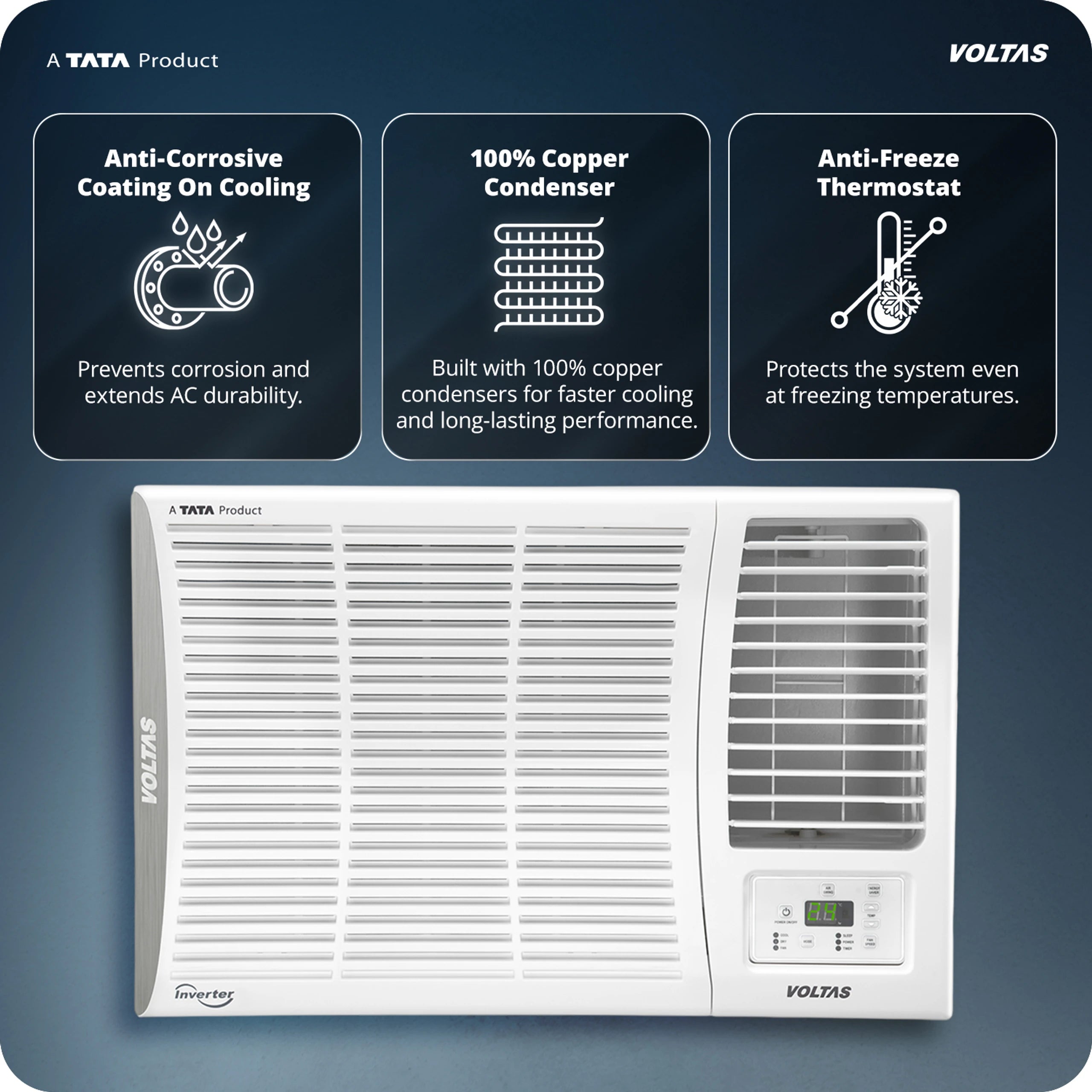 Voltas 1.5 Ton 2 Star Fixed Speed Window AC Vectra Series