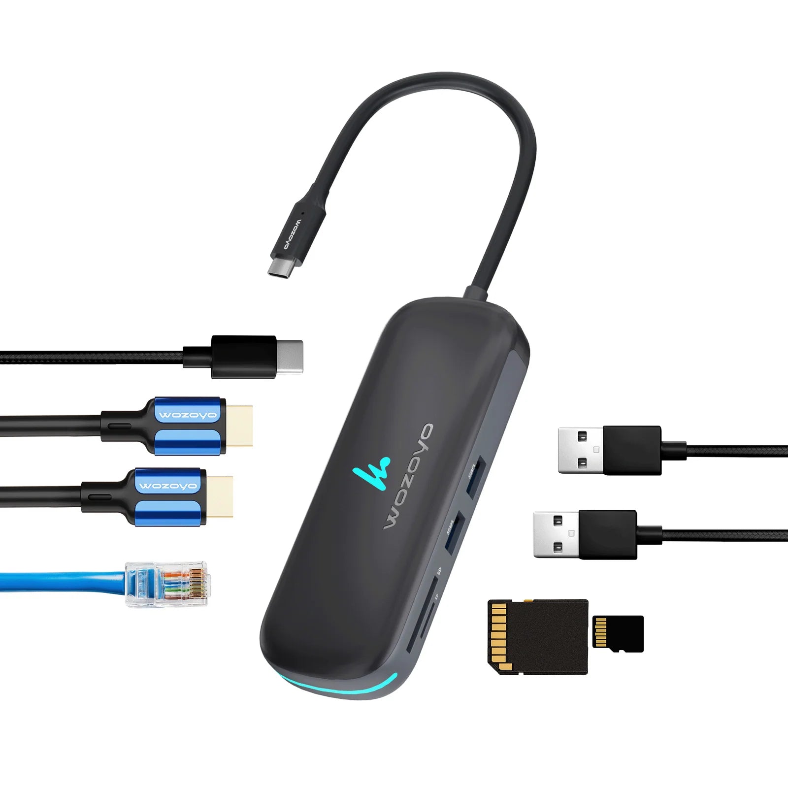 WOZOYO 8-in-1 USB Type-C Docking Station