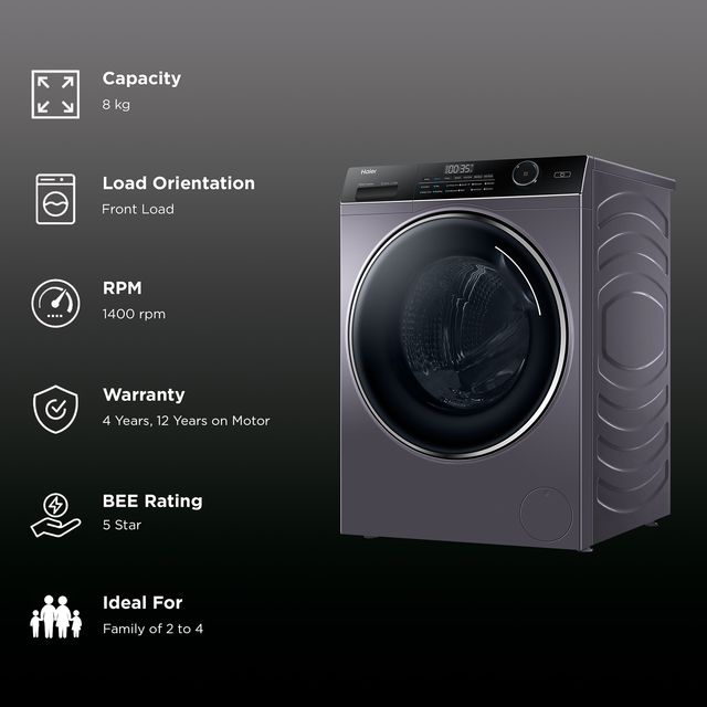 Haier 8 Kg Wi-Fi Front Load Washing Machine
