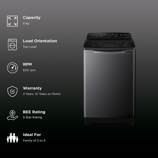Haier 8 Kg 5 Star Top Load Washing Machine