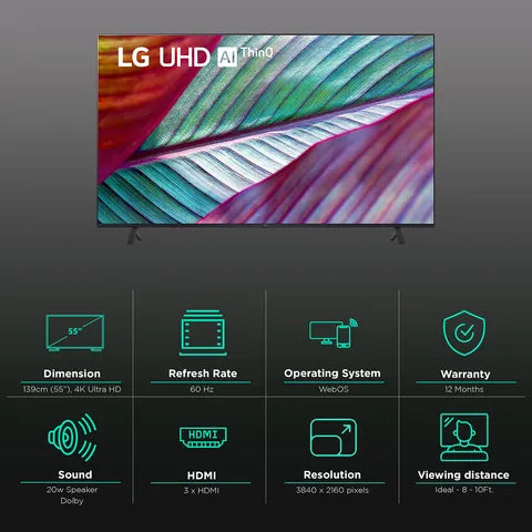 LG UHD TV UR75 139 cm (55) 4K Smart TV | WebOS | ThinQ AI | 4K Upscaling