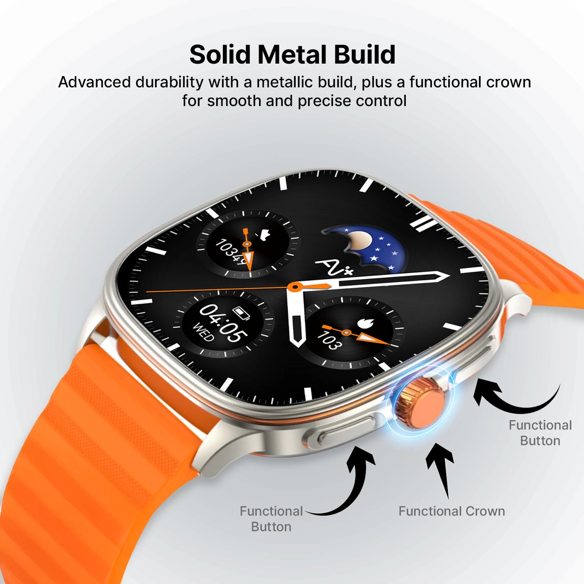 AI+ NovaWatch Active Bright Orange Smartwatch