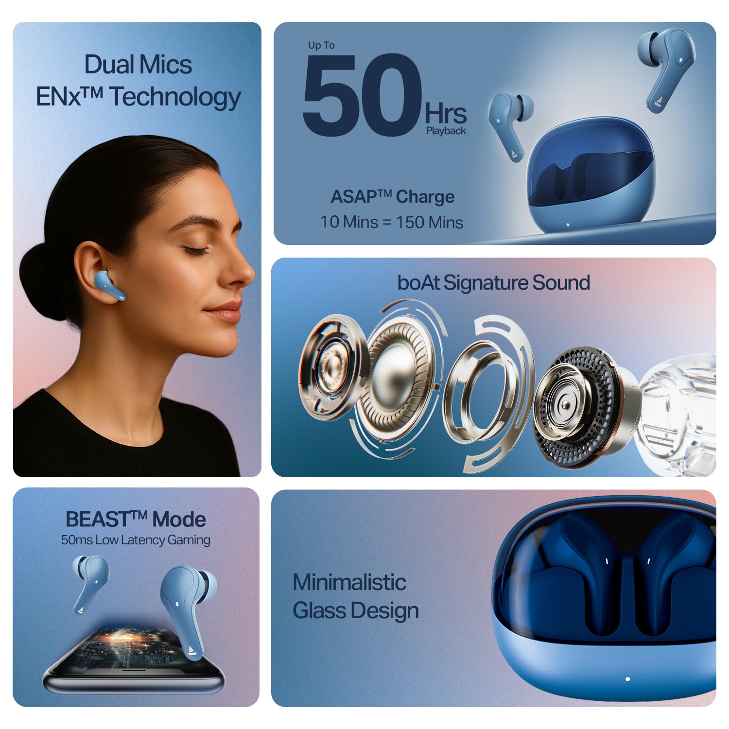 #Color_Midnight Blue_boAt Airdopes Plus 311 wireless earbuds