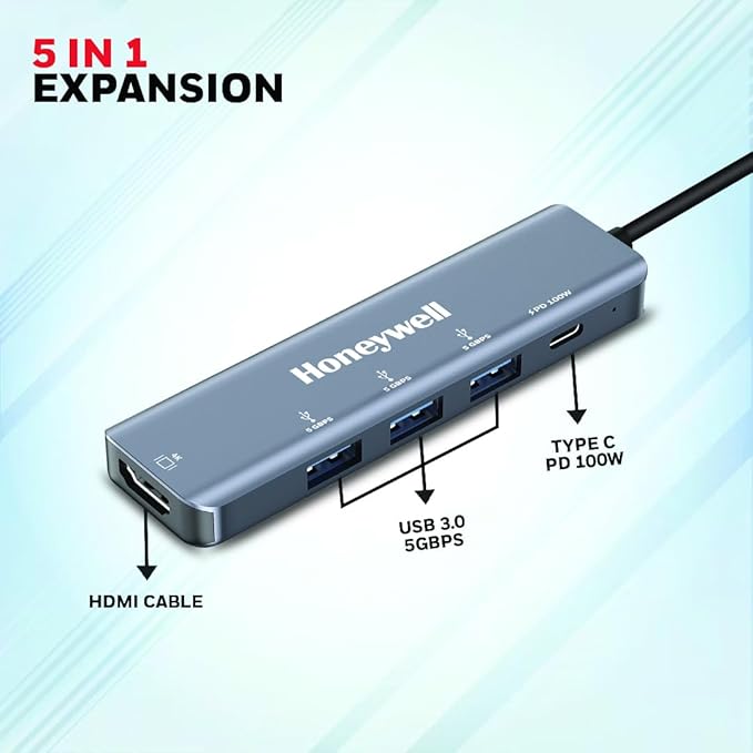 HC000023/LAP/CDK Honeywell 5-in-1 Type-C Docking Station