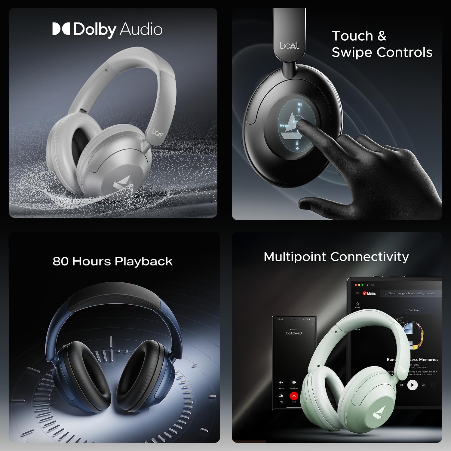 COSMIC BLACK boAt Rockerz 650 Pro