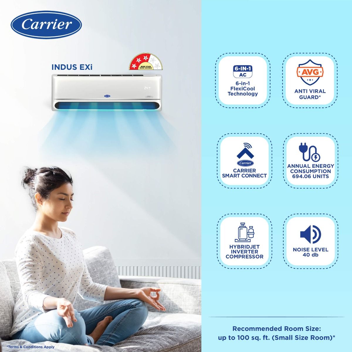12K INDUS EXi HYBRIDJET INVERTER R32 SPLIT AC_CAI12IN3R34F0
