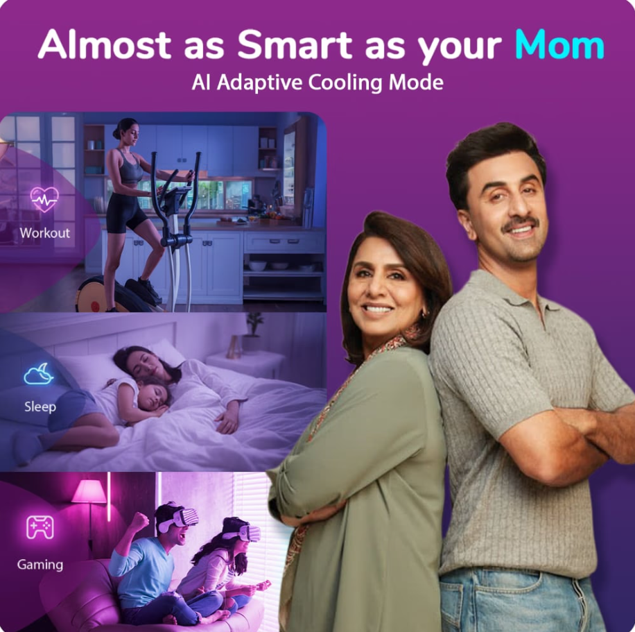 Voltas AC 1.5 Ton 3 Star Inverter Split β Vertis AI (Zest Gold)