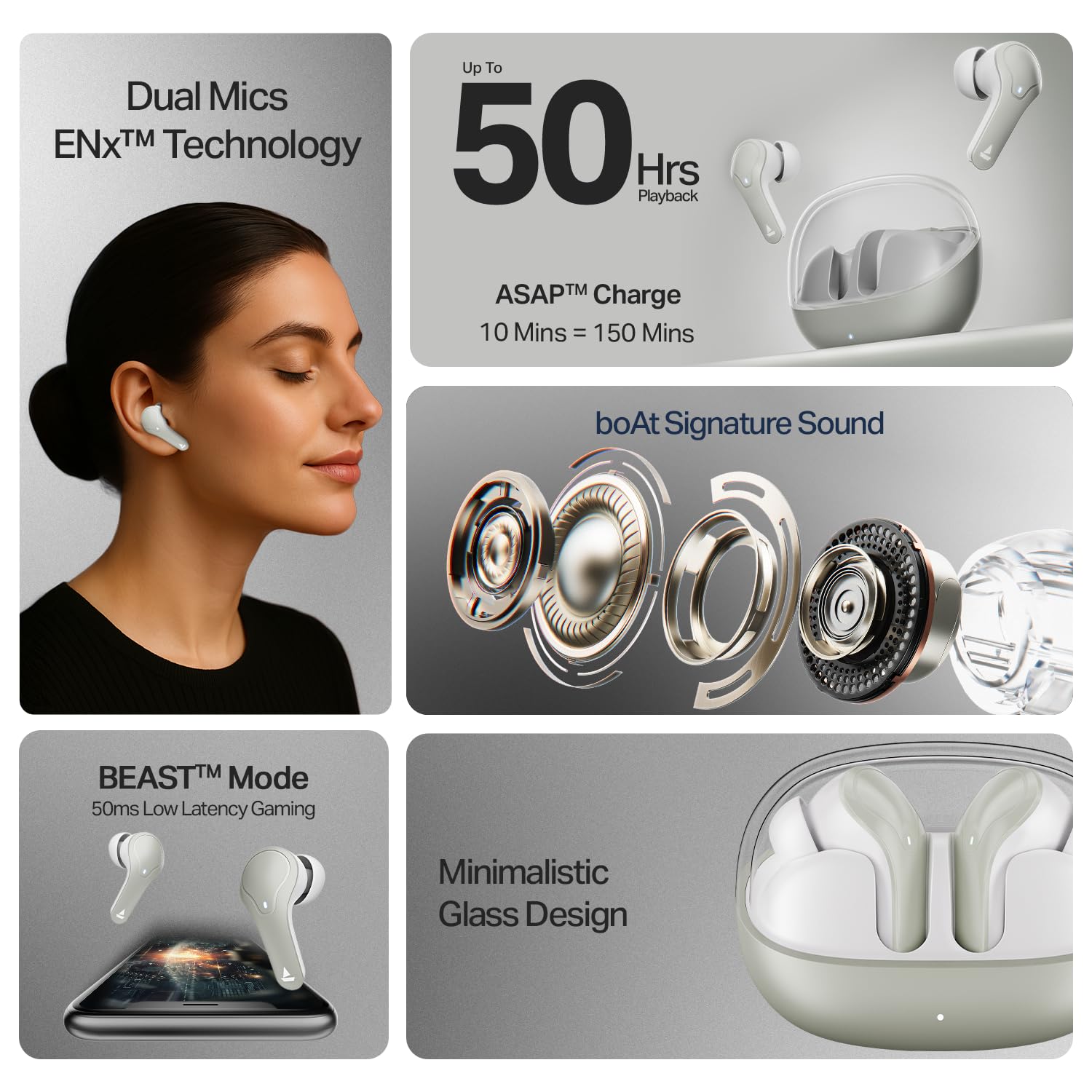 #Color_Ash Grey_boAt Airdopes Plus 311 wireless earbuds