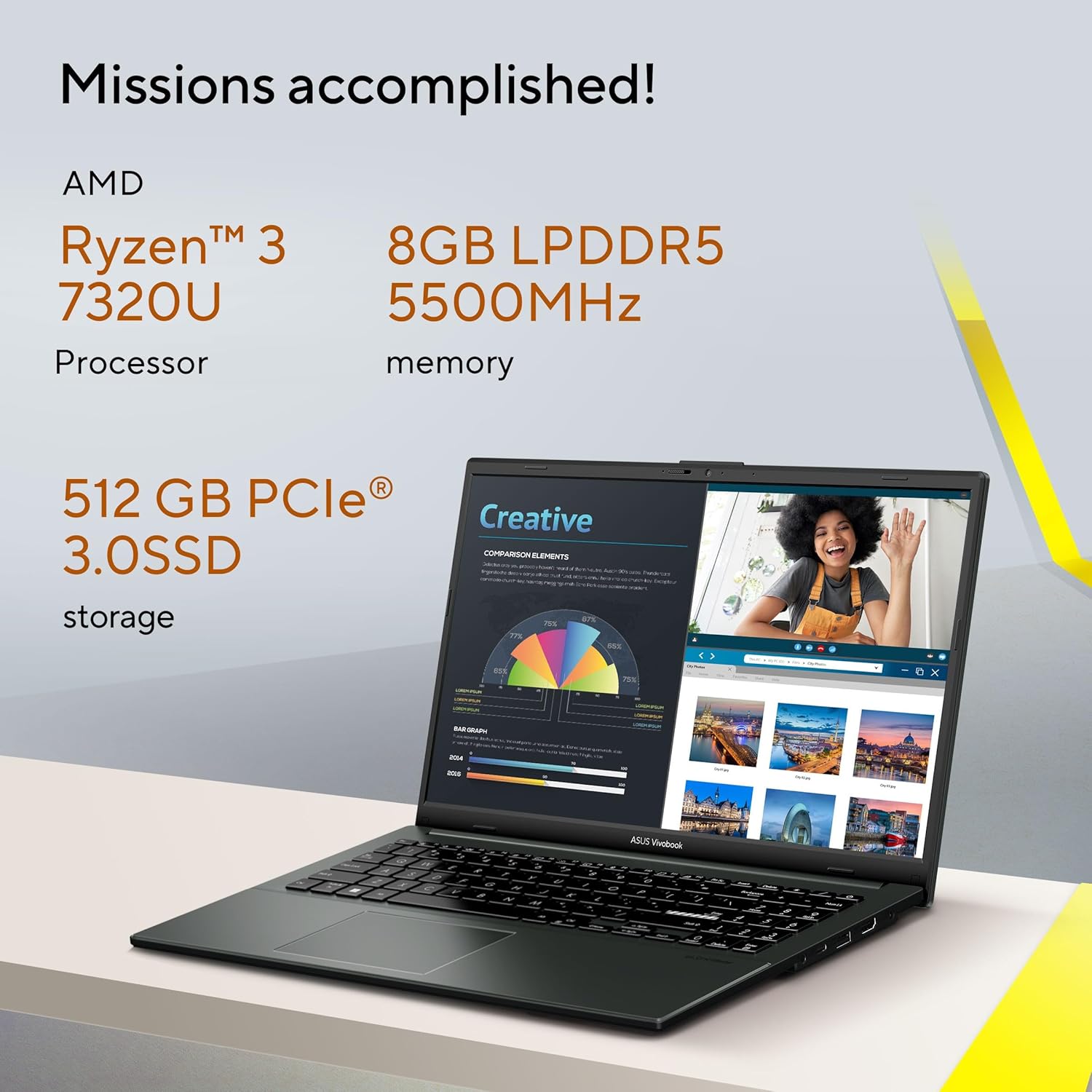 ASUS laptop Vivobook Go 15 Ryzen 3