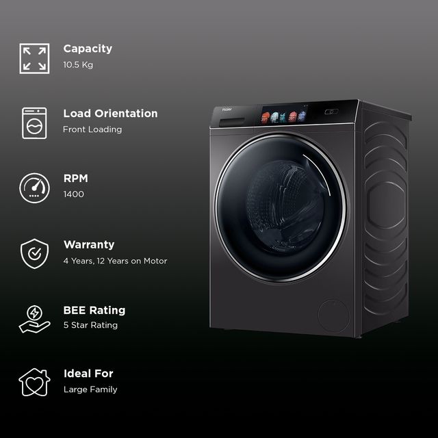 Haier 10.5 Kg Wi-Fi Front Load Washing Machine