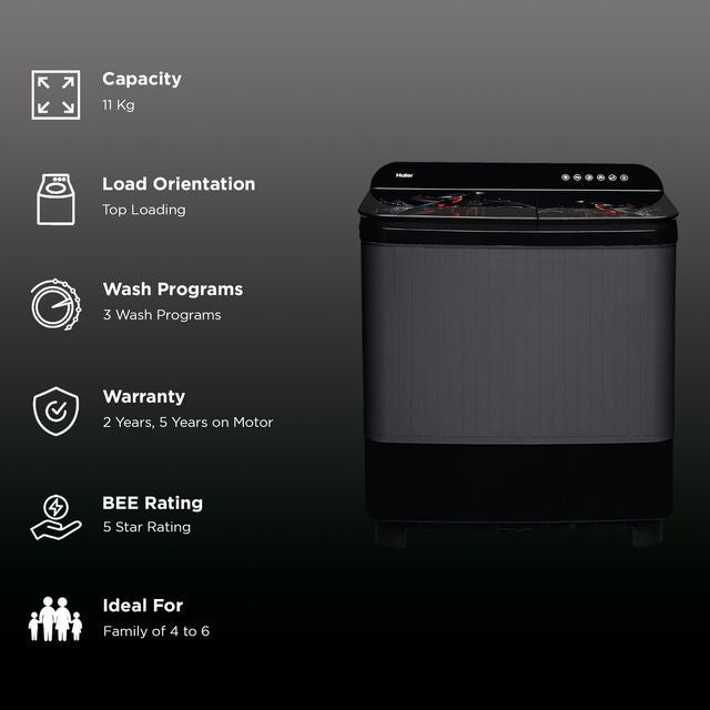Haier 11 Kg 5 Star Semi Automatic Washing Machine