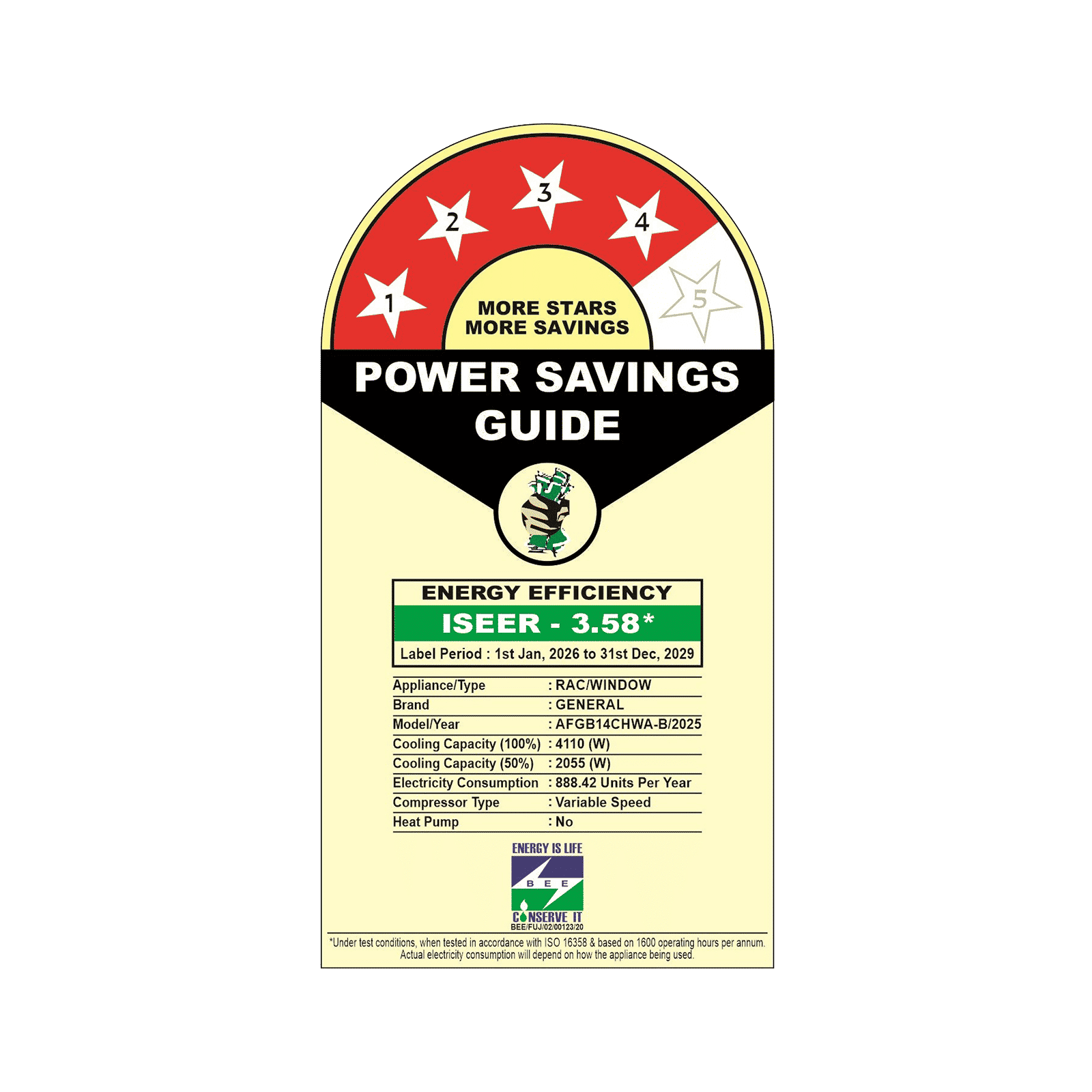 O GENERAL Hyper Tropical 1.2 Ton 4 Star Inverter Window AC