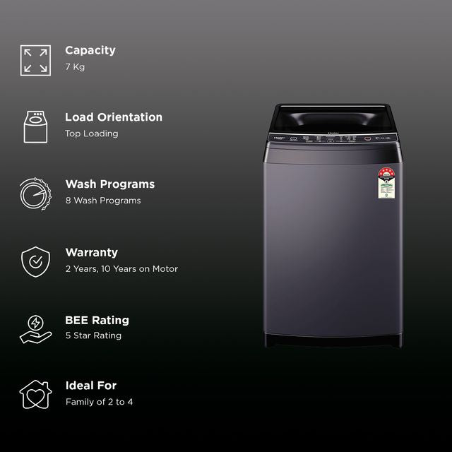 Haier HWM70-826BKNZPN1 7 Kg Washing Machine