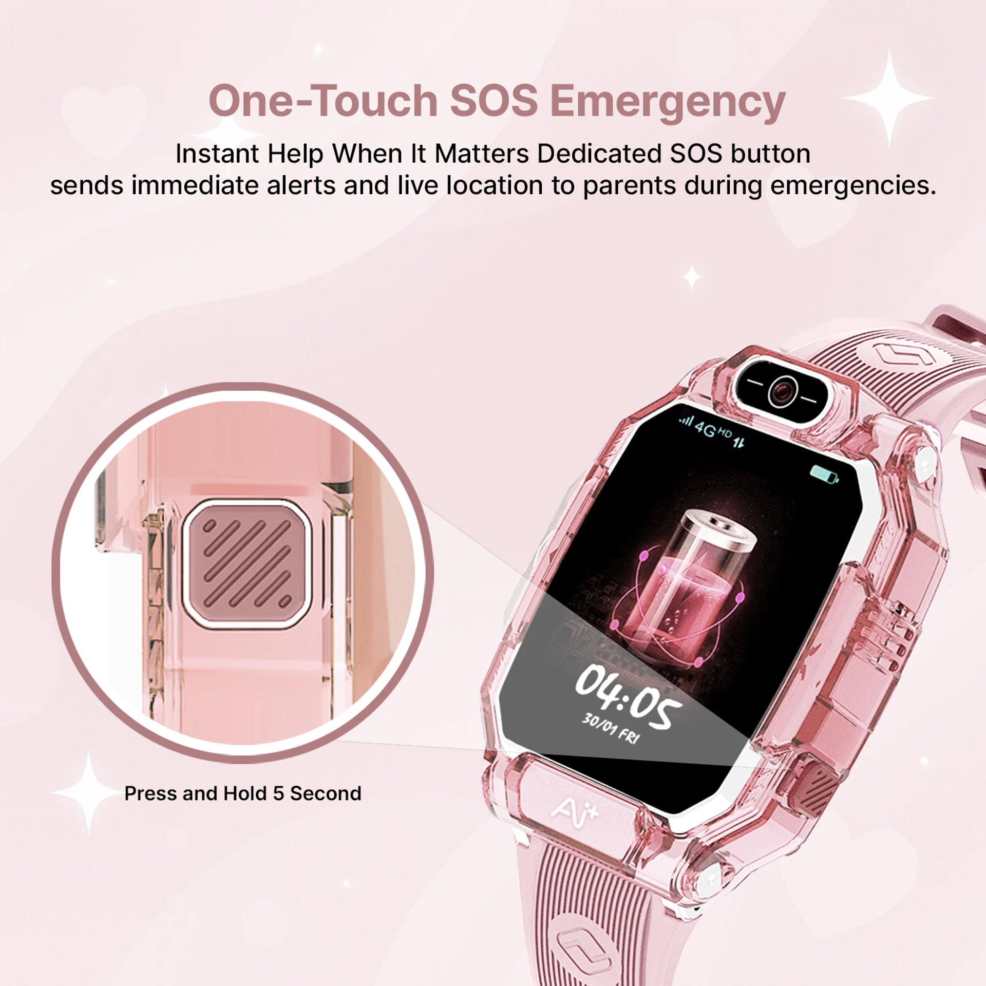 AI+ NovaWatch Kids 4G Magic Pink Smartwatch