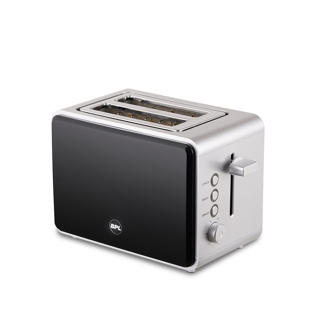 BPL MX 750W Pop-up Toaster – Model BPTPM0022S, Black & SilverProduct Description