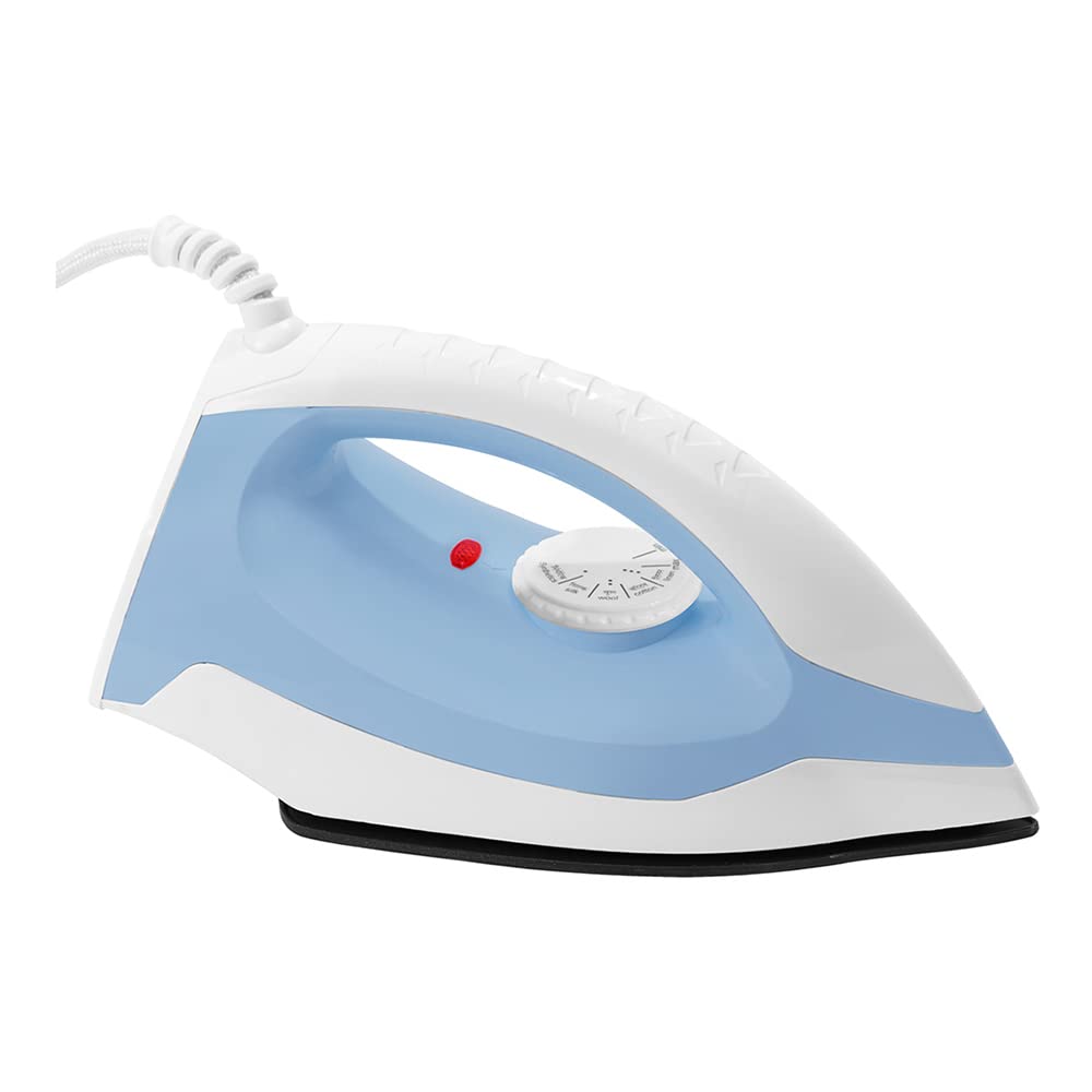 BPL 1100 Watts Dry Iron Heating Up Led Indicator Adjustable Temperature Control Dual Coated Sole Plate Flexible 360 Degree Swivel Cord ISI certified