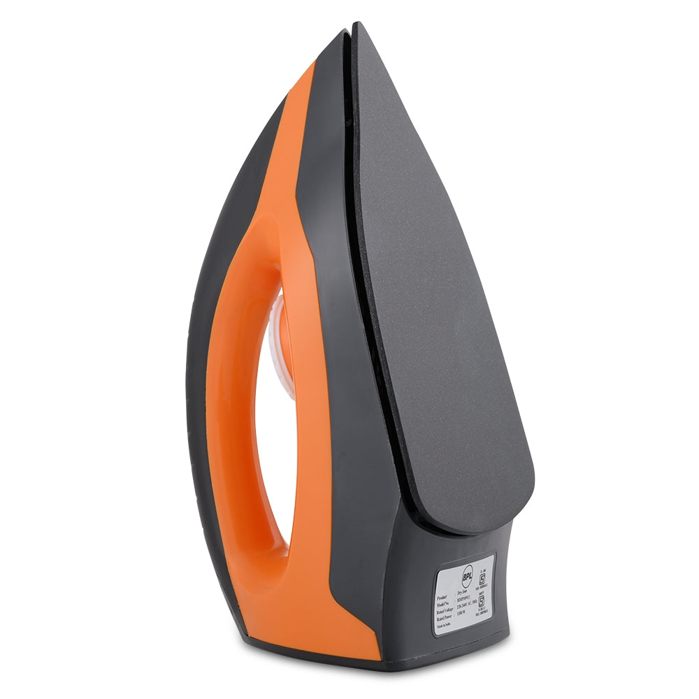 BPL BDIP10911 Dry Iron – 1000W, Orange & Grey, Non-Stick Plate