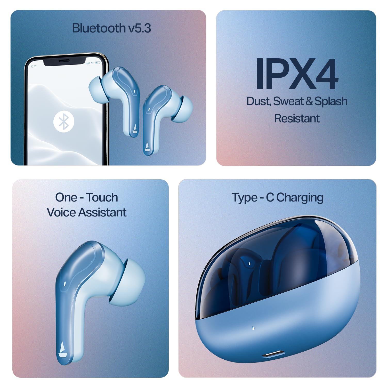 #Color_Midnight Blue_boAt Airdopes Plus 311 wireless earbuds