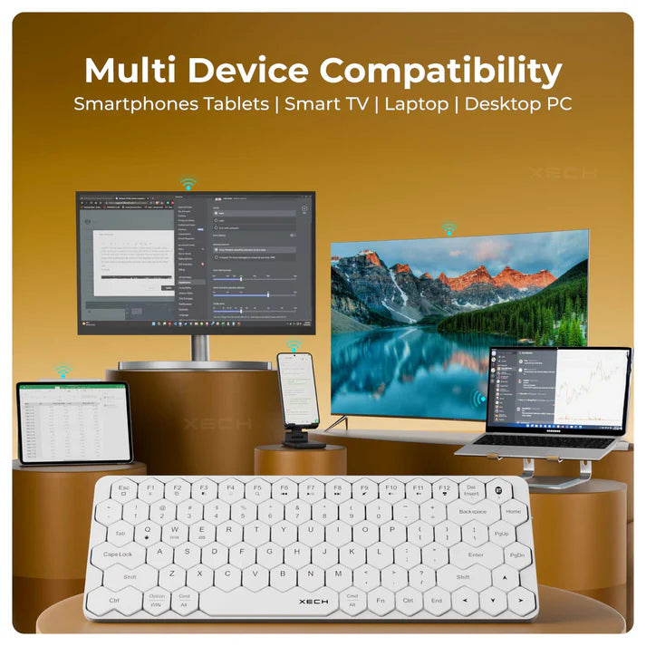 XECH Hive Honeycomb Wireless Keyboard with ergonomic honeycomb design
