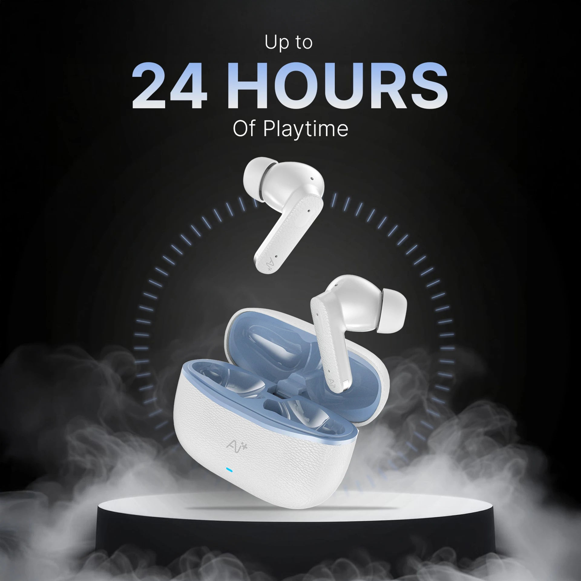 AI+ NovaPods Go Ice Blue White Earbuds