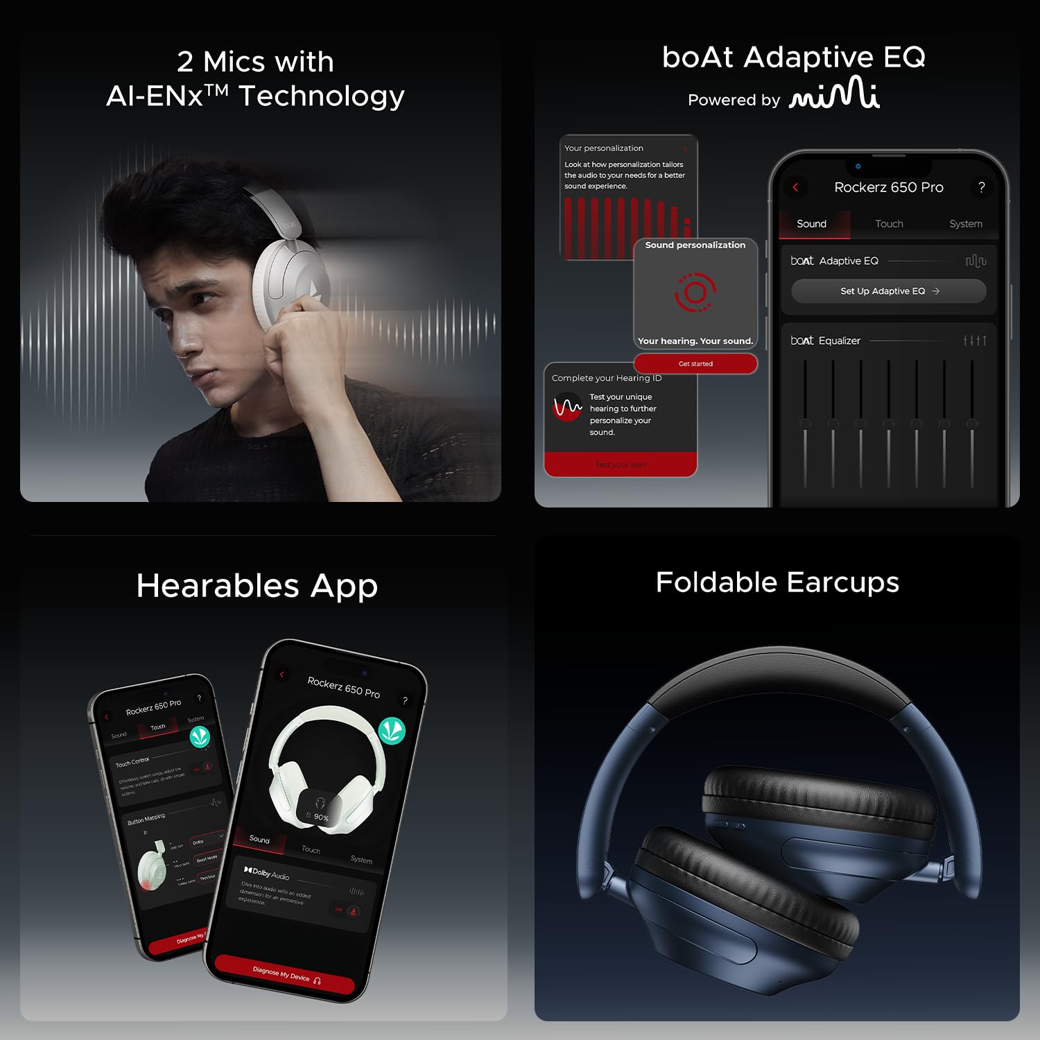 COSMIC BLACK boAt Rockerz 650 Pro