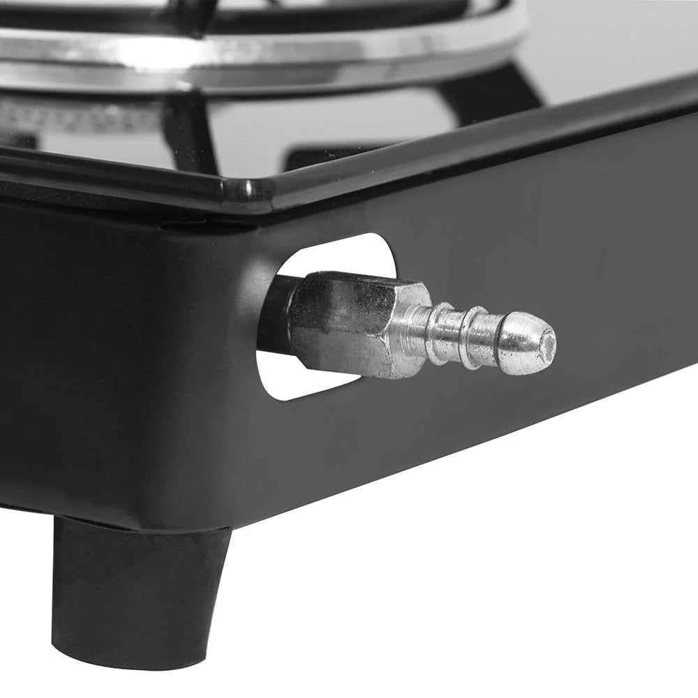 BPL Glass Top 2-Burner Gas Stove with Toughened Glass Top, Brass Burner & Valve, Nylon Base Knobs, 2 Years Warranty