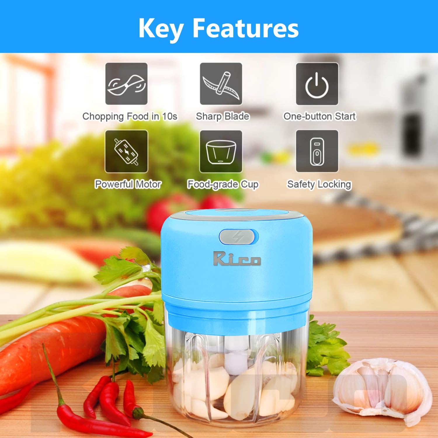 Rico Rechargeable Electric Mini Chopper