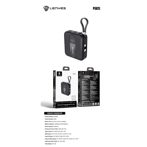 LENYES P562L 10000mAh Mini Power Bank
