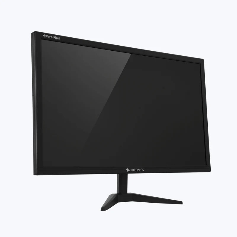 Zebronics GA124 24 inch LED Monitor displaying a sleek design with a black frame and a durable stand.