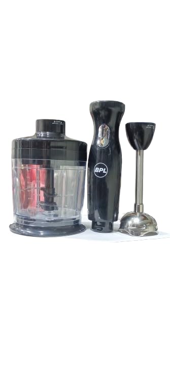 BPL Hand Blender with Chopper, 300W Motor, Silent, Detachable Stainless Steel Shaft, 500ml