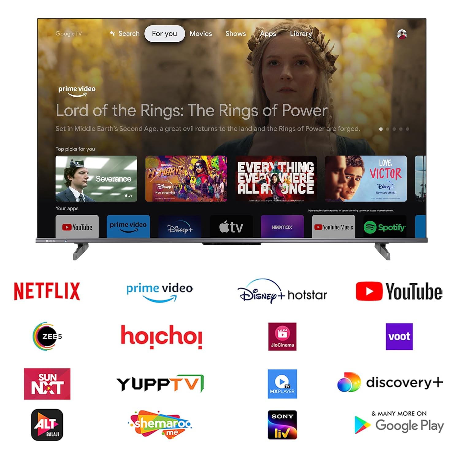 Hisense 189 cm (75 inches) Q6N Series 4K Ultra HD Smart Google QLED TV (Grey) With 3 Year Warranty